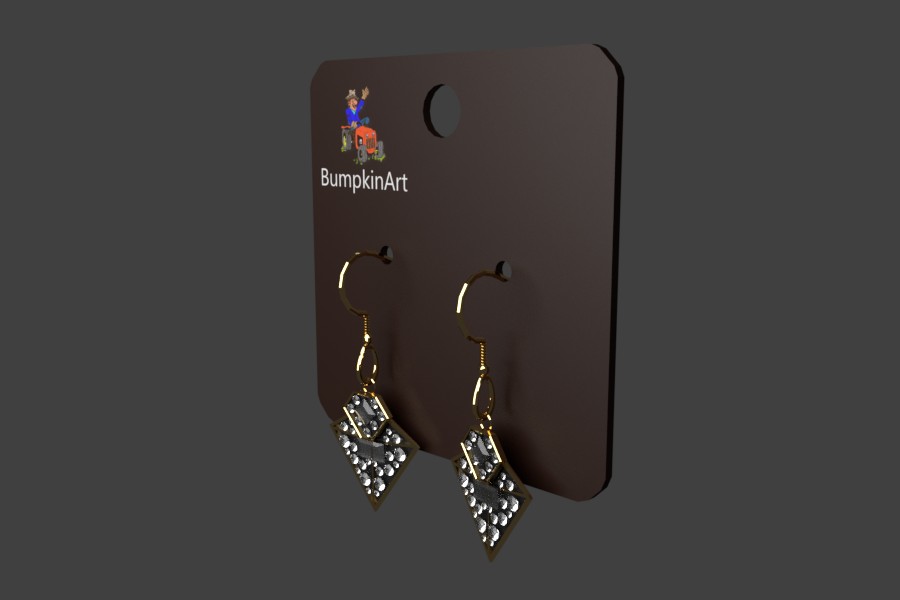BumpkinArt Jewlery #1 - A pair of Earrings on a Display Card preview image 1
